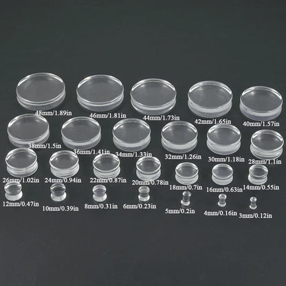 3 Pairs Acrylic Ear Gauge Black&White&Clear Double Flared Saddle Ear Plugs Ear Stretchers Tunnels Expanders Body Jewelry
