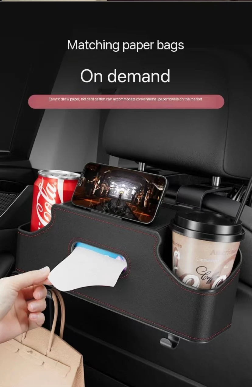 Baby Bottle Holder Car Seat Headrest Drink Cup Holder Rear Seat Kids Watching Movie Phone Holder Tissue Box Hanging Toys Hook