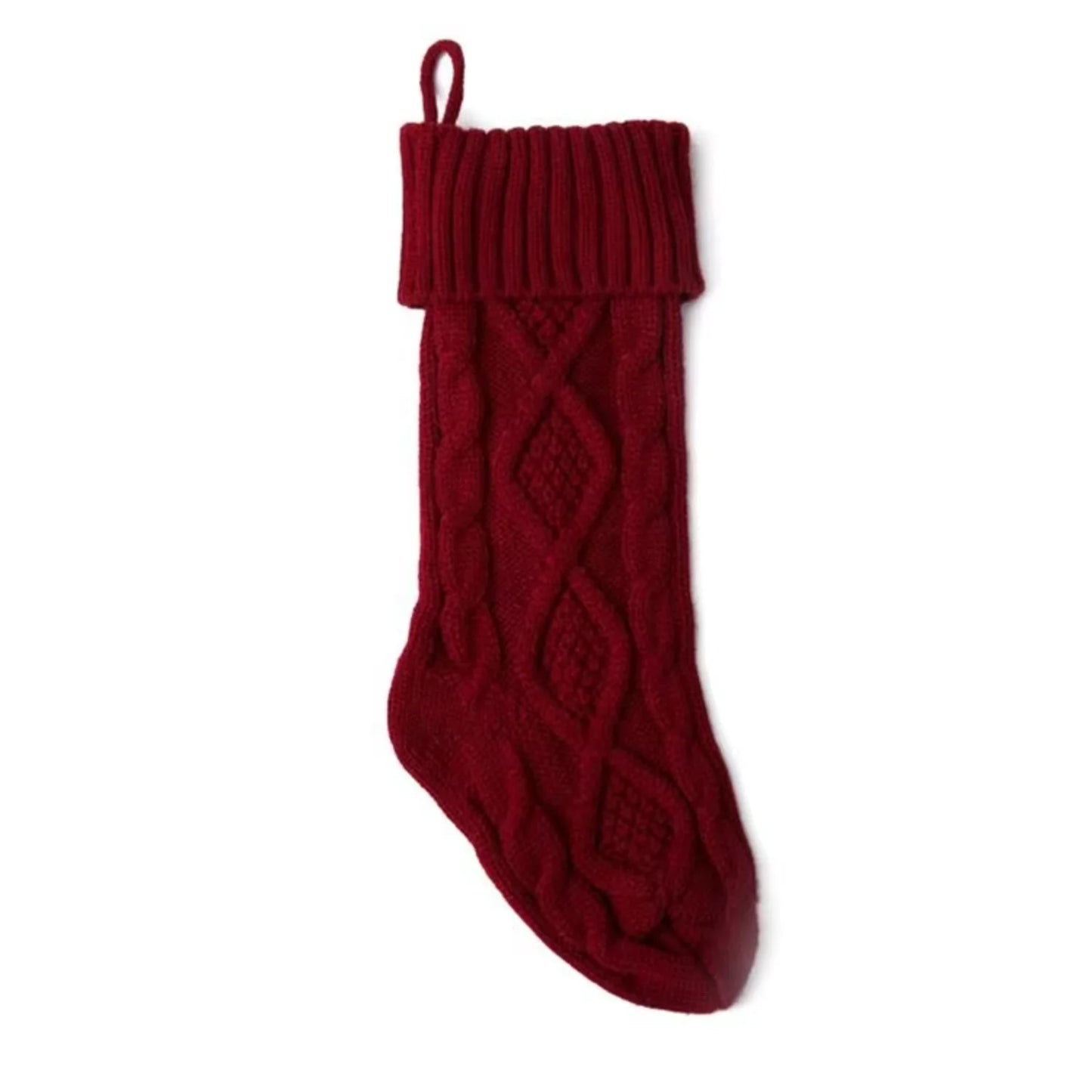 Unique Large Size Knit Christmas Stockings 18 inches Cable Knitted Xmas Rustic Stocking Decorations