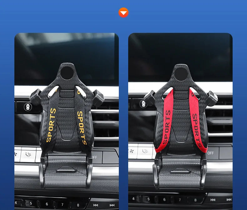 Universal Seat Style Mobile Phone Holder Car AirVent Clip Mount Holder Car Racing Outlet SeatHolder Air Design Navigation