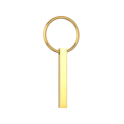 Llaveros personalizados de acero inoxidable con barra 3D, llaveros con texto grabado en los 4 lados, nombre, fecha, logotipo, llaveros personalizados, anillos, regalo de amor