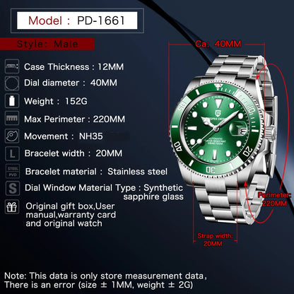 Pagani Design 2024 New NH35 Luxury Men's Automatic Mechanical Watch Top of the line Sapphire Stainless Steel Waterproof Sport 10