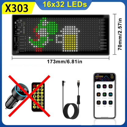 USB LED 5V Matrix Pixel Panel Light Bluetooth App Control Scrolling Advertising LED Car Sign Animation Programmable For Car Shop