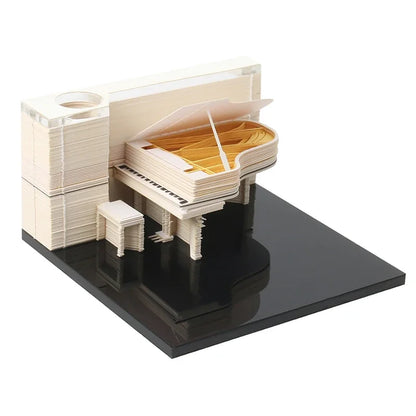 3D Piano Table Calendar Memo Pad Creative Exquisite Handicrafts Souvenirs DIY Desk Decoration New Year Gift for Office School
