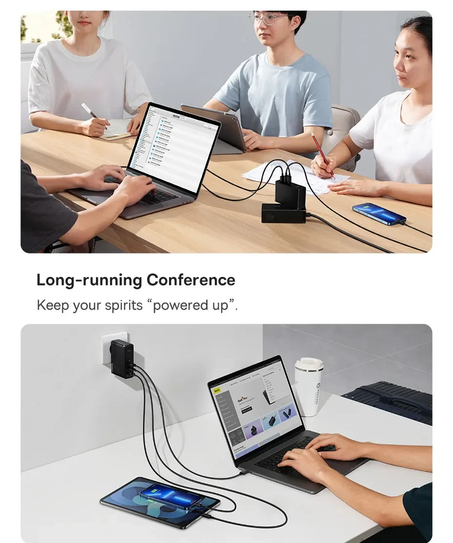 Baseus 140W GaN Charger USB Type C PD3.1 Fast Charge For Macbook Tablet Quick Charge 4.0 3.0 Phone Charger For iPhone 15 14 13
