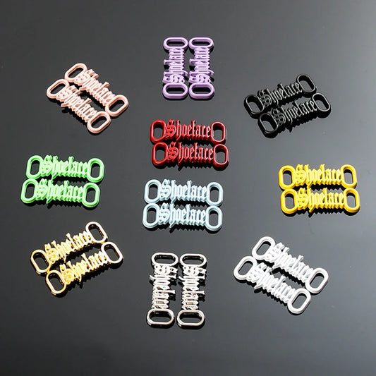 1 par de cordones con letras AF1, adornos con hebillas, kits para zapatillas, hebillas de metal para cordones, elegantes kits deportivos de metal, accesorios para cordones