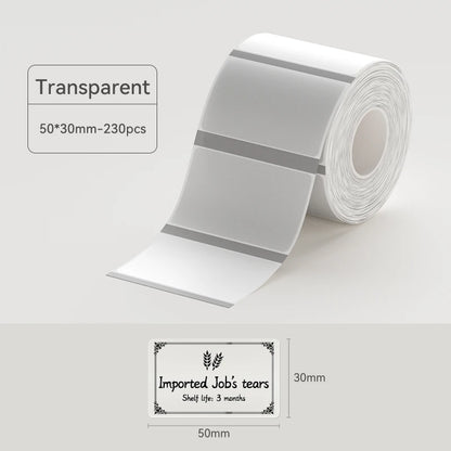 Thermal Transparent Label Sticker for NiiMbot B1/B21/B3S/B31 Printer Anti-Oil Waterproof Tear-Resistant Label Paper