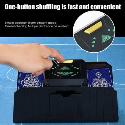 timing Auto Playing Cards Shuffle Electric Poker Shuffler Machine Battery Operated Poker Playing Tool Holds 1-2 Decks of Cards