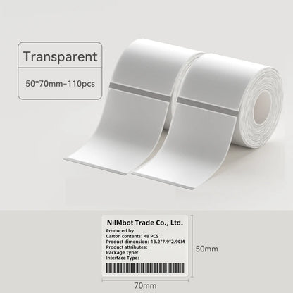 Thermal Transparent Label Sticker for NiiMbot B1/B21/B3S/B31 Printer Anti-Oil Waterproof Tear-Resistant Label Paper