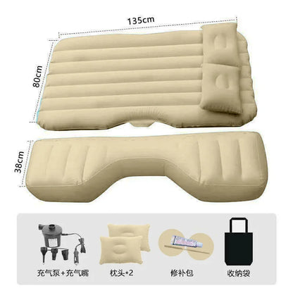 Ultra-soft Flocking Environmental Fabric Car Inflatable Bed Air Cushion Bed Portable Car Travel Bed For Most Small Car