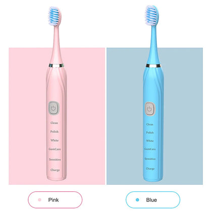 Sonic Electric Toothbrush 5 Mode USB Charger Timer Brush Rechargeable Deep Clean Tooth Brushes Replacement Heads Set For Adults