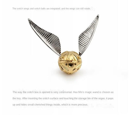 Proposal Ring Box Gold Snitch Wedding Wings Ring Boxes Luxury Gold Metal Jewelry Mystery Box Surprise Organizer for Small Things