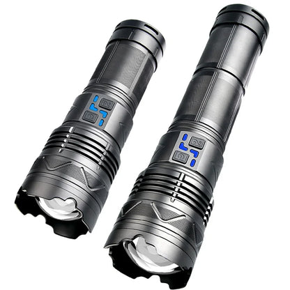 Powerful GT60 LED Flashlight Super Bright Long Range Torch Rechargeable Most Powerful Outdoor Tactical Hand Lamp Camping Lantern