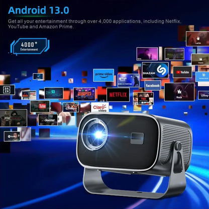 2024 Newest Portable Smart Android 13 Projector 1080p HD Low Noise Home Theater  Business Education 4K Short Throw Projectors