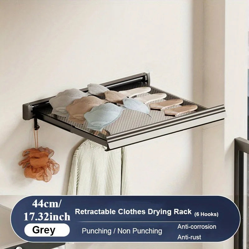 Balcony Drying Racks Foldable Multifunctional Stainless Steel Sock Drying Shelf Window Retractable Drying Clothes And Shoes Rack