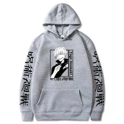 Anime Jujutsu Kaisen Hoodies Men Fashion Winter Casual Oversized Hip Hop Pullovers Harajuku Cartoon Inumaki Toge Sweatshirt Top