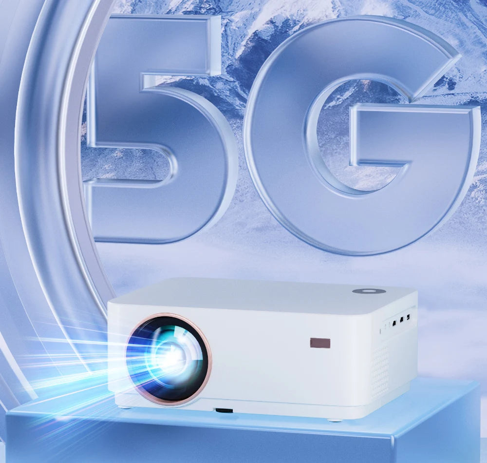 WZATCO Nuevo Proyector D5 1080P 5G WiFi Android Enfoque Digital Inteligente Full HD Proyector LED Video Cine en Casa Proyector LCD Beamer