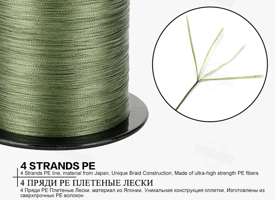 SeaKnight TriPoseidon Series 4 Strands Multifilament Fishing Line 300M PE Braided Line Smooth Carp Fishing 15lb 20lb 25lb 30lb