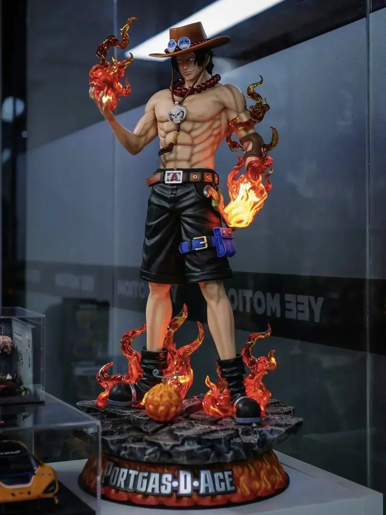 70cm New One Piece Gk Fantasy Third Anniversary 1/3 Ace Super Hugetrendy Statue Anime Decoration Christmas Collect Figures Gift