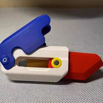3D Printing Gravity Knife Cub Jumping Small Radish Knife Mini Model Pendant Push Card Decompression Toy Mini Butterfly Knife