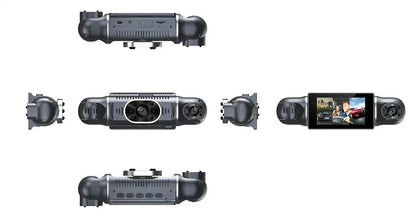 Cámara de salpicadero para coche de 1080P con GPS, WIFI, aplicación, grabadora de vídeo de 4 lentes, DVR de 360°, cámara de visión trasera, monitor de estacionamiento, caja negra, accesorios para coche