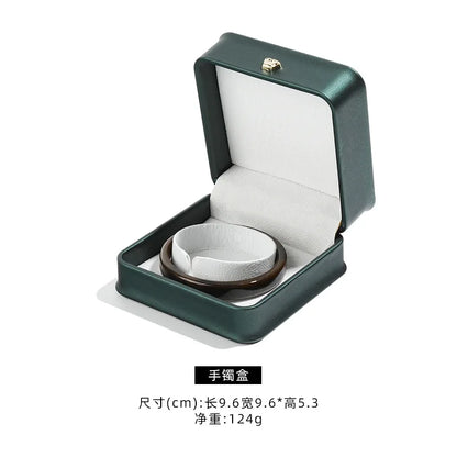 1 boîte à bijoux en cuir pour bague de mariage, pendentif, bracelet, collier, étui de rangement, emballage cadeau, boîte de présentation, vente en gros