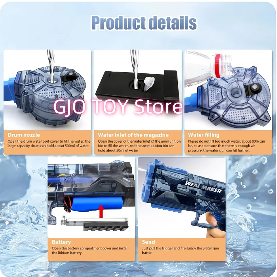 Summer Electric Water Guns High Capacity 500ML Water Blasts  Outdoor  Water Toy gun for Adult and kid