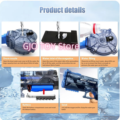 Summer Electric Water Guns High Capacity 500ML Water Blasts  Outdoor  Water Toy gun for Adult and kid
