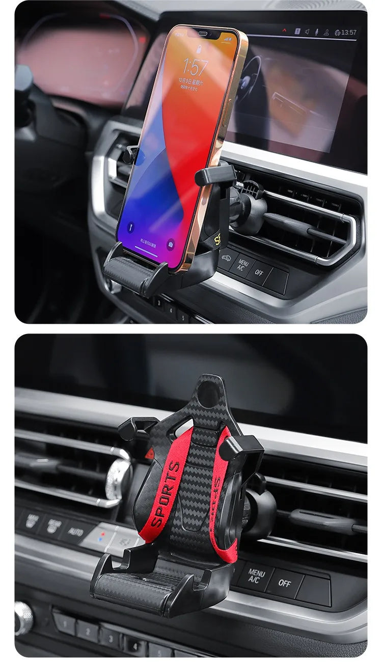 Racing Seat Shape Car Phone Bracket GPS Bracket Car Air Vent Universal Smartphone Bracket Trendfront