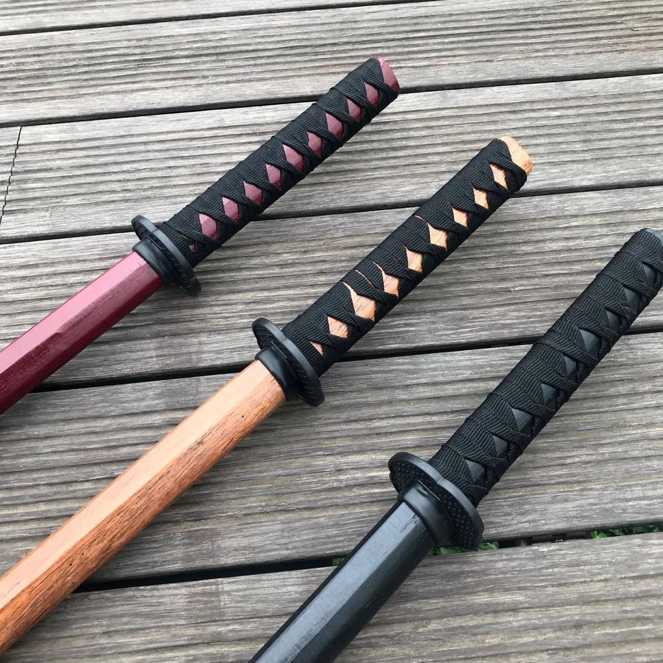 60cm Demon Katana Wood Sword Cosplay Performance Props Ninja Sword Toy For Children Aikido Wooden  Knife