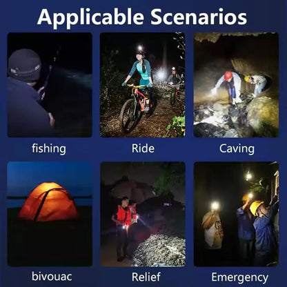 Portable Head Light LED Headlamp Rechargeable Head Torch Lamp Emergency Light Outdoor Camping Cycling Fishing Flashlight