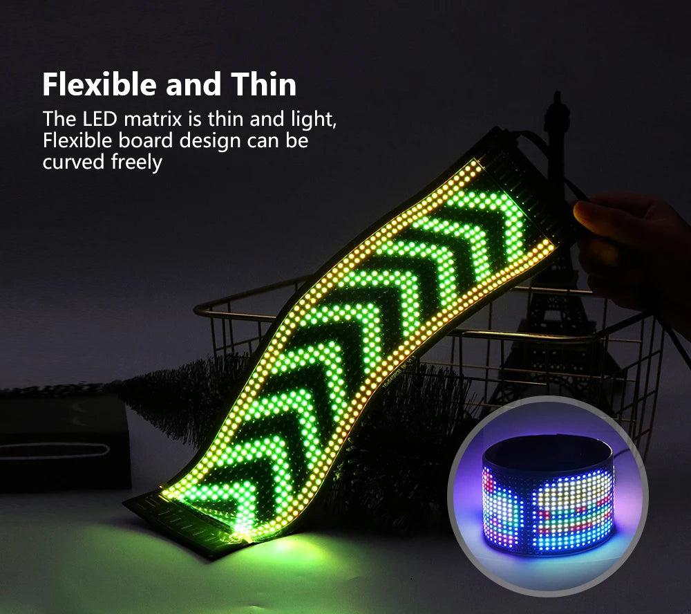USB LED 5V Matrix Pixel Panel Light Bluetooth App Control Scrolling Advertising LED Car Sign Animation Programmable For Car Shop