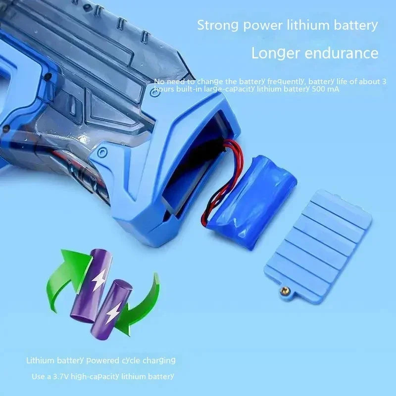 2024 New High Capacity transparent Continuous Fully Automatic Electric Water Gun Toys Summer Outdoor Powerful Playing For Kids