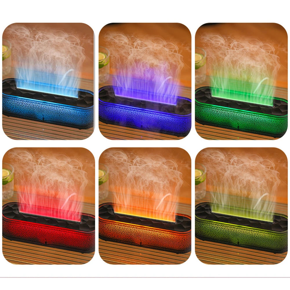 Rainbow Aroma Diffuser Fire Flame USB Air Humidifier for Home Room Fragrance Essential Oil Diffuser Remote Control Aromatherapy