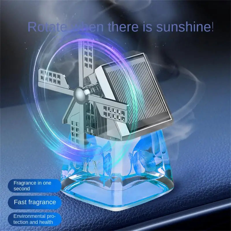Auto Instrument Panel Air Freshness Solar Energy Deodorization Rotation Windmill Design Light Solid Perfume Car Durable