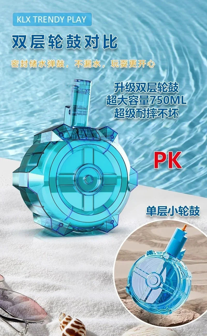 Pistola de agua automática de juguete con doble LED, pistola de agua eléctrica para disparar Glock, juguetes de piscina para playa para niños, regalos para adultos
