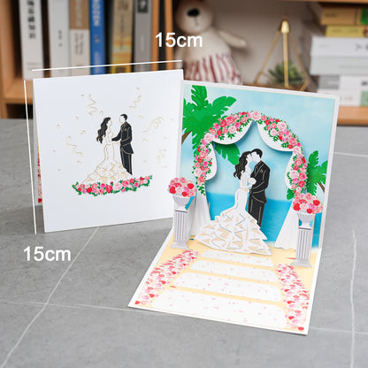 3D Pop-Up Cards Flowers Birthday Card Anniversary Gifts Postcard Maple Cherry Tree Wedding Invitations Greeting Cards