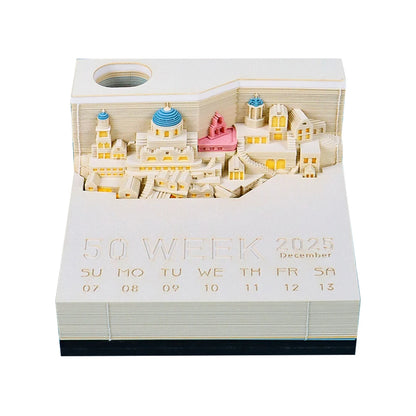 3d calendar 2025 memo pad 3d sticky pads crafting new Year's gift paper art 3d sculpture desk accessories small gifts for guests