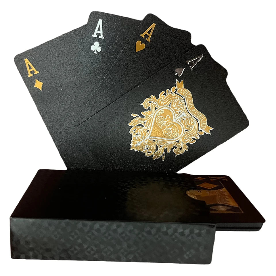 Black Gold playing cards board games child kids toys Poker Plastic Magic Waterproof deck card game set
