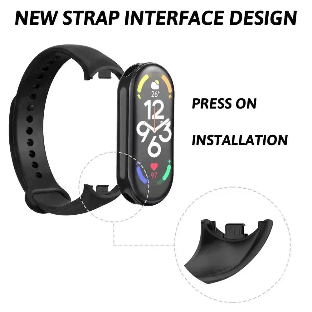 Silicone Strap For Xiaomi Smart Band 8 NFC Solid Bracelet Replacement Wristband Mi band 8 Waterproof Sport Watchband Accessories