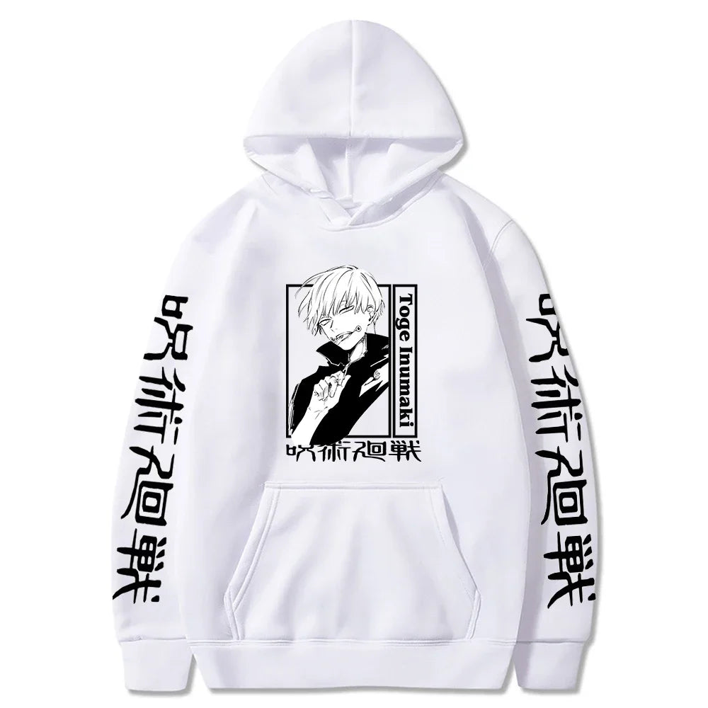 Anime Jujutsu Kaisen Hoodies Men Fashion Winter Casual Oversized Hip Hop Pullovers Harajuku Cartoon Inumaki Toge Sweatshirt Top