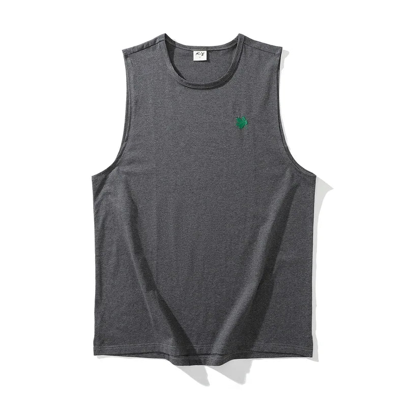 Plus Size Men's Sport Fitness Vest Cotton Trendy Sleeveless T-Shirt Shoulder Vest Casual Top Clearance Special Price