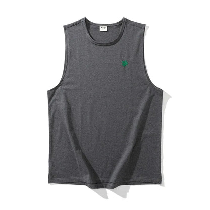 Plus Size Men's Sport Fitness Vest Cotton Trendy Sleeveless T-Shirt Shoulder Vest Casual Top Clearance Special Price