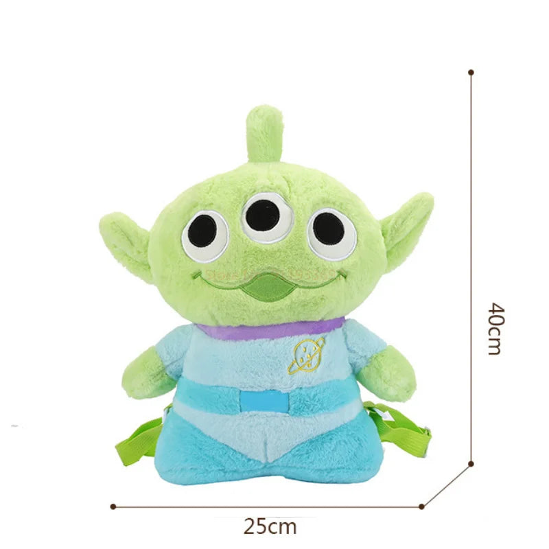 40cm Genuine Disney Toy Story Alien Plush Schoolbag Backpack Kawaii Soft Cartoon Stuffed Toy Child Kawaii Backpacks For Children