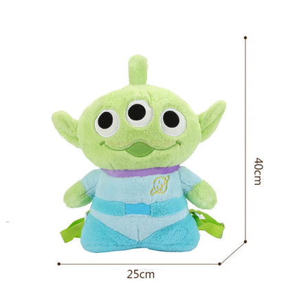 40cm Genuine Disney Toy Story Alien Plush Schoolbag Backpack Kawaii Soft Cartoon Stuffed Toy Child Kawaii Backpacks For Children