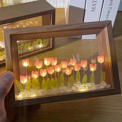 20PCS Tulip Nightlight Handmade DIY Photo Frame Huahai Home Decoration Atmosphere Lamp Valentine's Day Christmas Birthday Gift