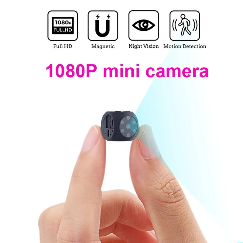 Mini cámara corporal portátil 1080P HD con visión nocturna, grabadora de video, detección de movimiento de gran angular, grabación en bucle con imán, cámaras Espia