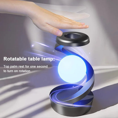 3D Levitating Ball Lamp with Wireless Charging 3D LED Lamp Floating Moon Table Lamp RGB Rotating Wireless Floating Lamp Decor