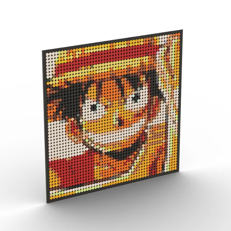 One Piece Anime Figures Luffy Brook Nami Robin Sanji Franky Blocks Brick Pixel Art Decoration Toys Kids Christmas Birthday Gifts