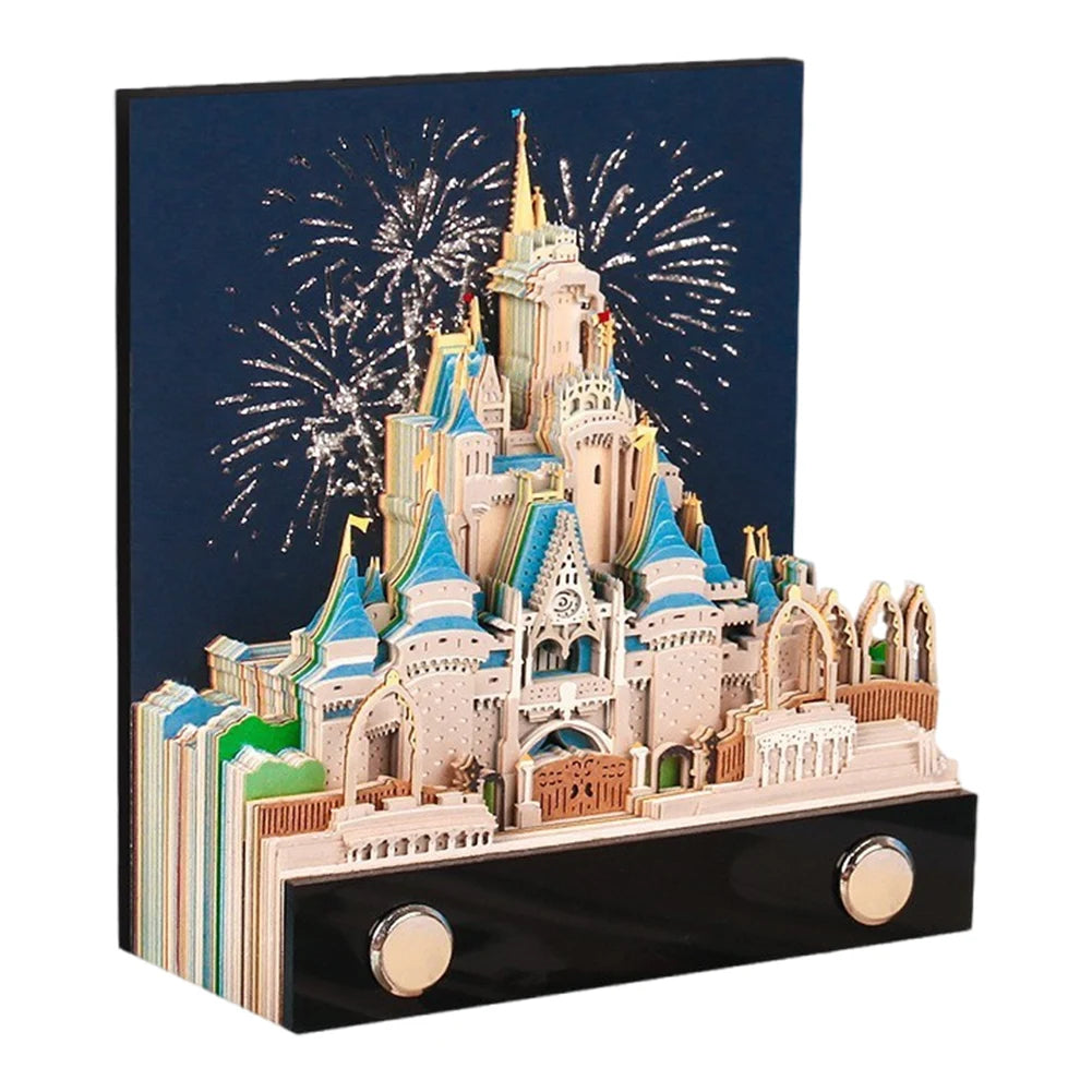 2024 Time Piece Calendar with Light Sculpture Notepad 3D Memo Pad Calendar Tear-Away for Home Office Desktop Decoration Gift